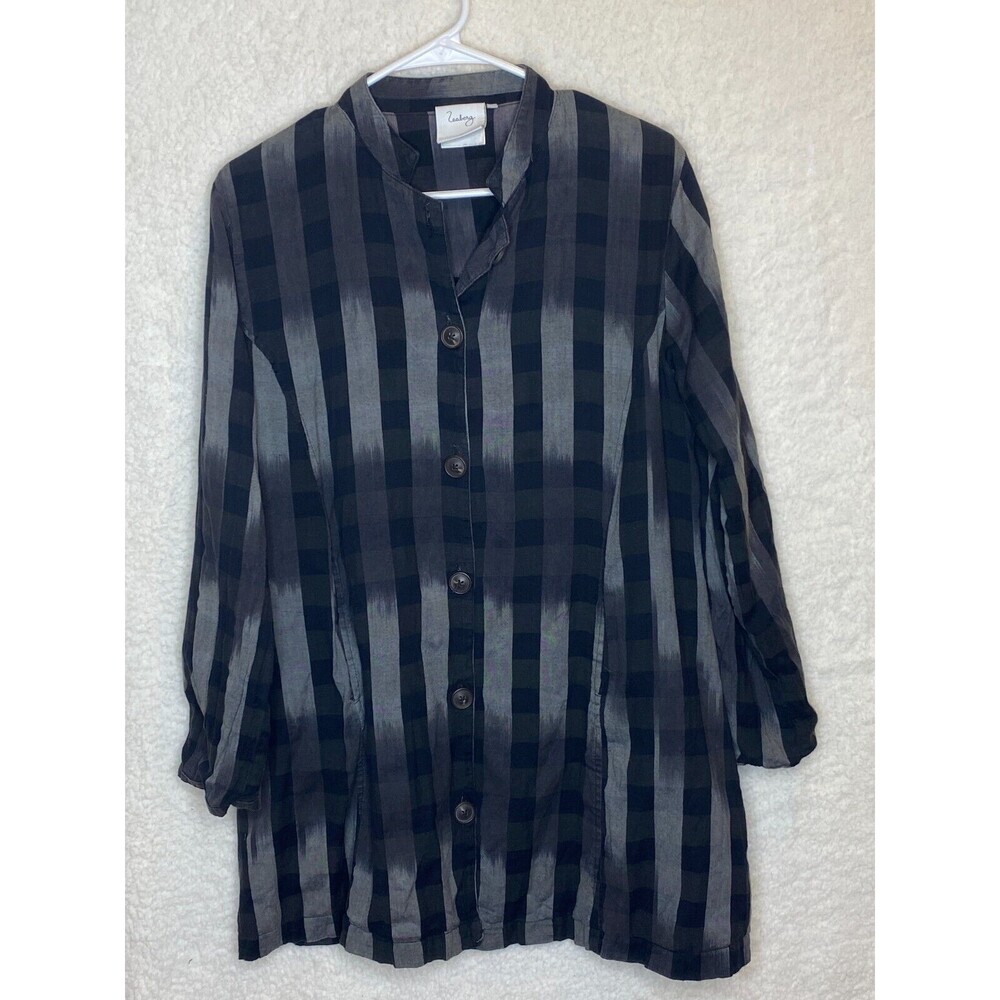 Maxime Zeaberg Toronto Women's  Black Check Lagenlook Jacket Large XL 2‎